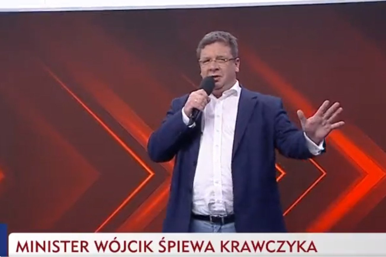 Minister Michał Wójcik w programie TVP. Niespodziewanie zaczął śpiewać.