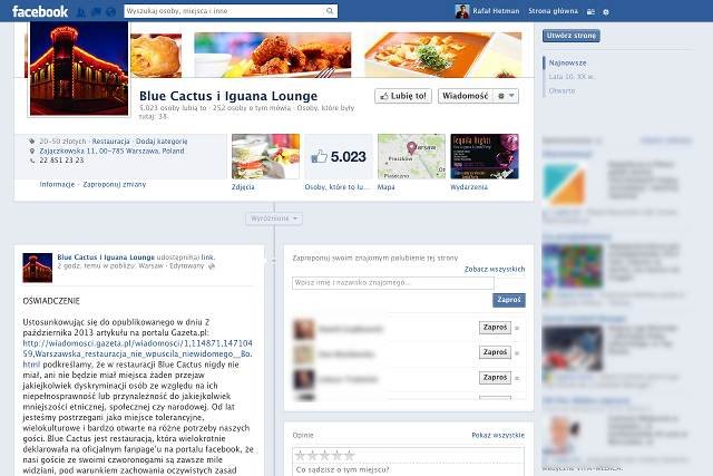 Restauracja Blue Cactus oskarża portal Gazeta.pl o brak obiektywizmu