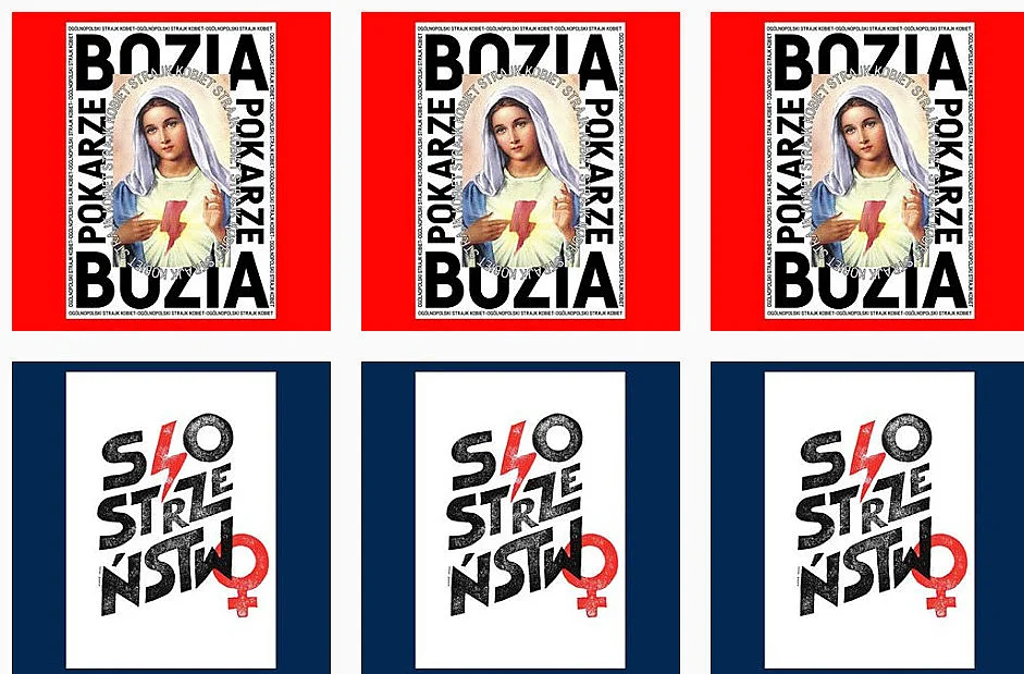Sporo grafik do pobrania można znaleźć na Instagramie Pogotowia Graficznego. Plakaty na Strajk Kobiet do pobrania za darmo. Artyści udostępniają grafiki