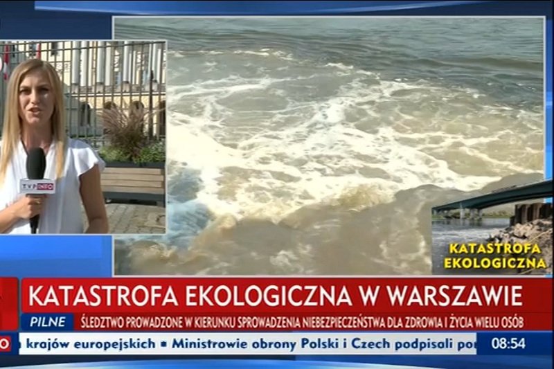 TVP Info informuje o "katastrofie ekologicznej". Prezydent Płocka uspokaja i mówi o "sytuacji kryzysowej".