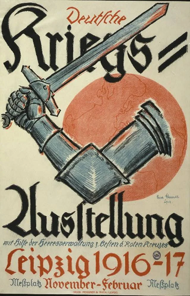 Rok 1916. Plakat reklamujący wystawę, która miała pomóc w zebraniu środków na Czerwony Krzyż