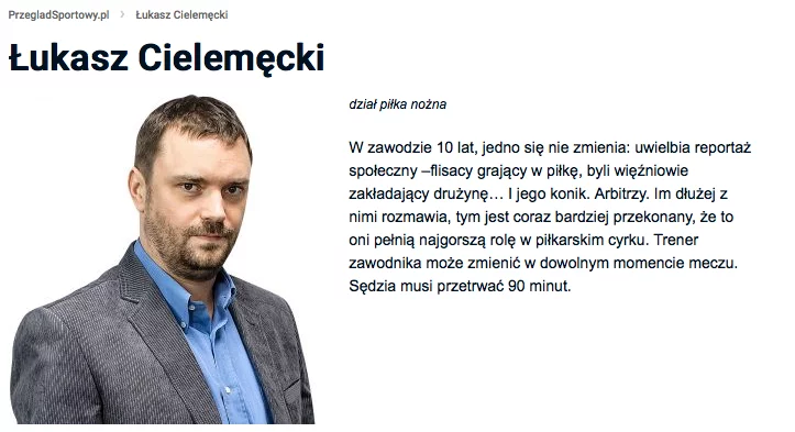 Łukasz Cielemęcki – nota z "Przeglądu Sportowego"
