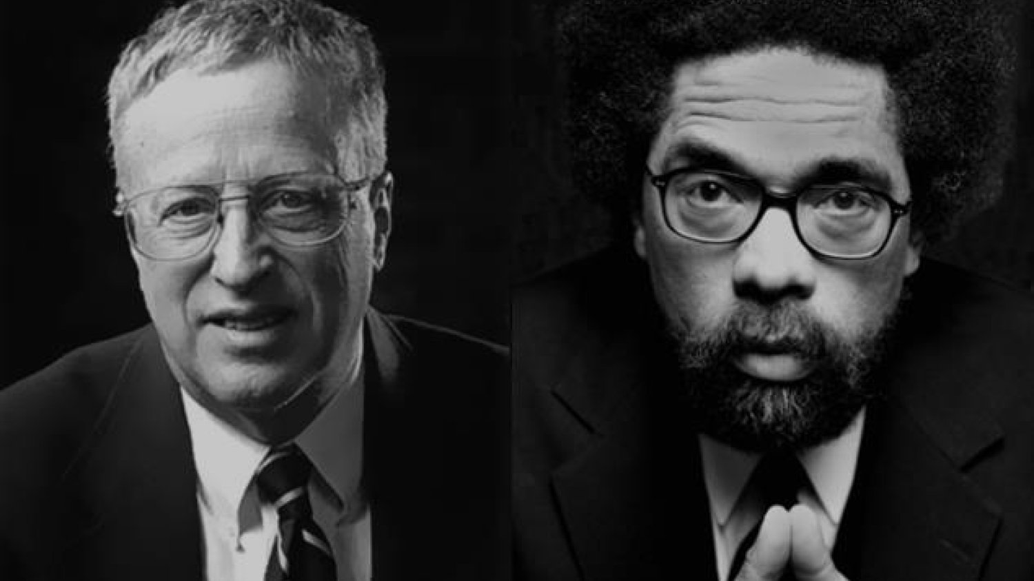 George Akerlof (z lewej) i Cornel West (z prawej)