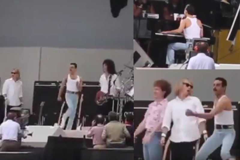 Aktor Rami Malek doskonale naśladuje ruchy lidera Queen - Freddiego Mercury'ego.