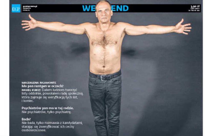 Paweł Kukiz na okładce "Magazynu DGP" wystąpił w pozie ukrzyżowanego.