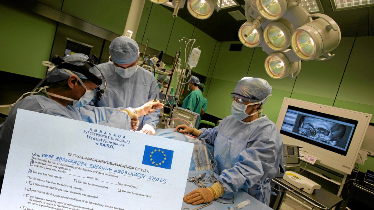 Pracownicy placówki dyplomatycznej w Kairze odmówili wydania wizy obywatelowi Egiptu, który chciał przyjechać do Polski z synem na operację plastyczną twarzy.