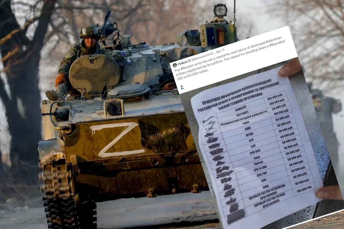 Rosyjscy żołnierze mogą otrzymać nagrodę w wysokości do 300 tys. rubli za zniszczenie ukraińskiego sprzętu wojskowego.