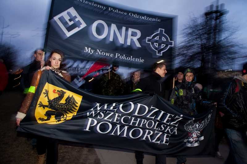 W mieszkaniach ONR-owców z Lublina znaleziono nazistowskie symbole. Na zdjęciu: Antyrządowa demonstracja prawicy w Gdańsku w marcu 2012 roku.