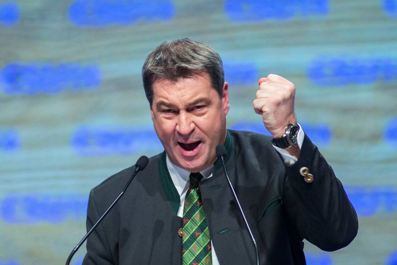 Markus Söder z CSU wyrasta na faworyta do zajęcia fotela kanclerza Niemiec. Na zdjęciu premier Bawarii i lider CSU Markus Söder