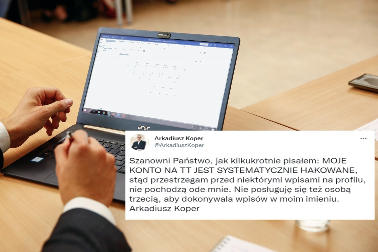 Arkadiusz Koper tłumaczy się z wulgarnych wpisów na swoim profilu.