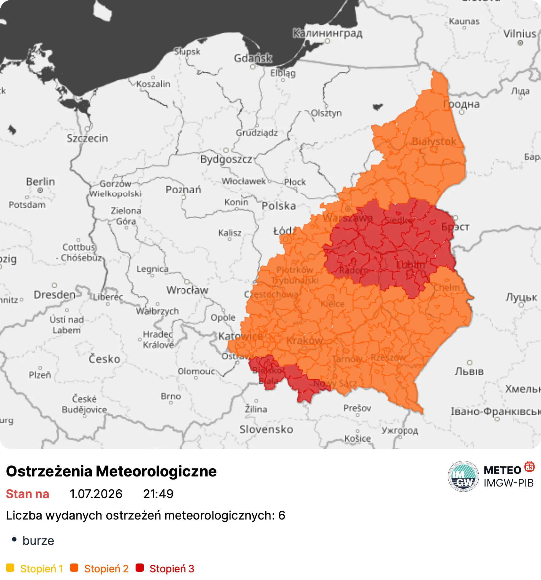 Gwałtowne burze przechodzą nad Polską. Gdzie jest najgorzej? IMGW