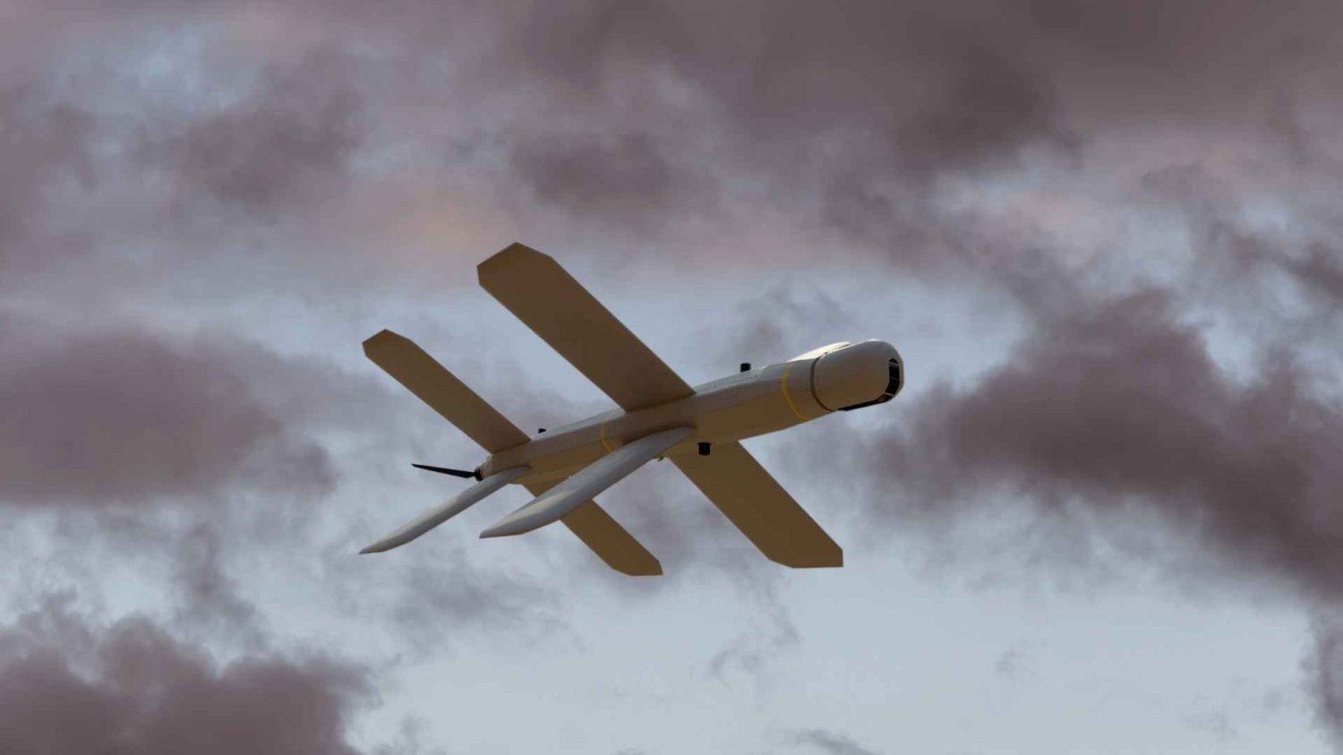 dron rosyjski bezzałogowy na tle ciemnego nieba