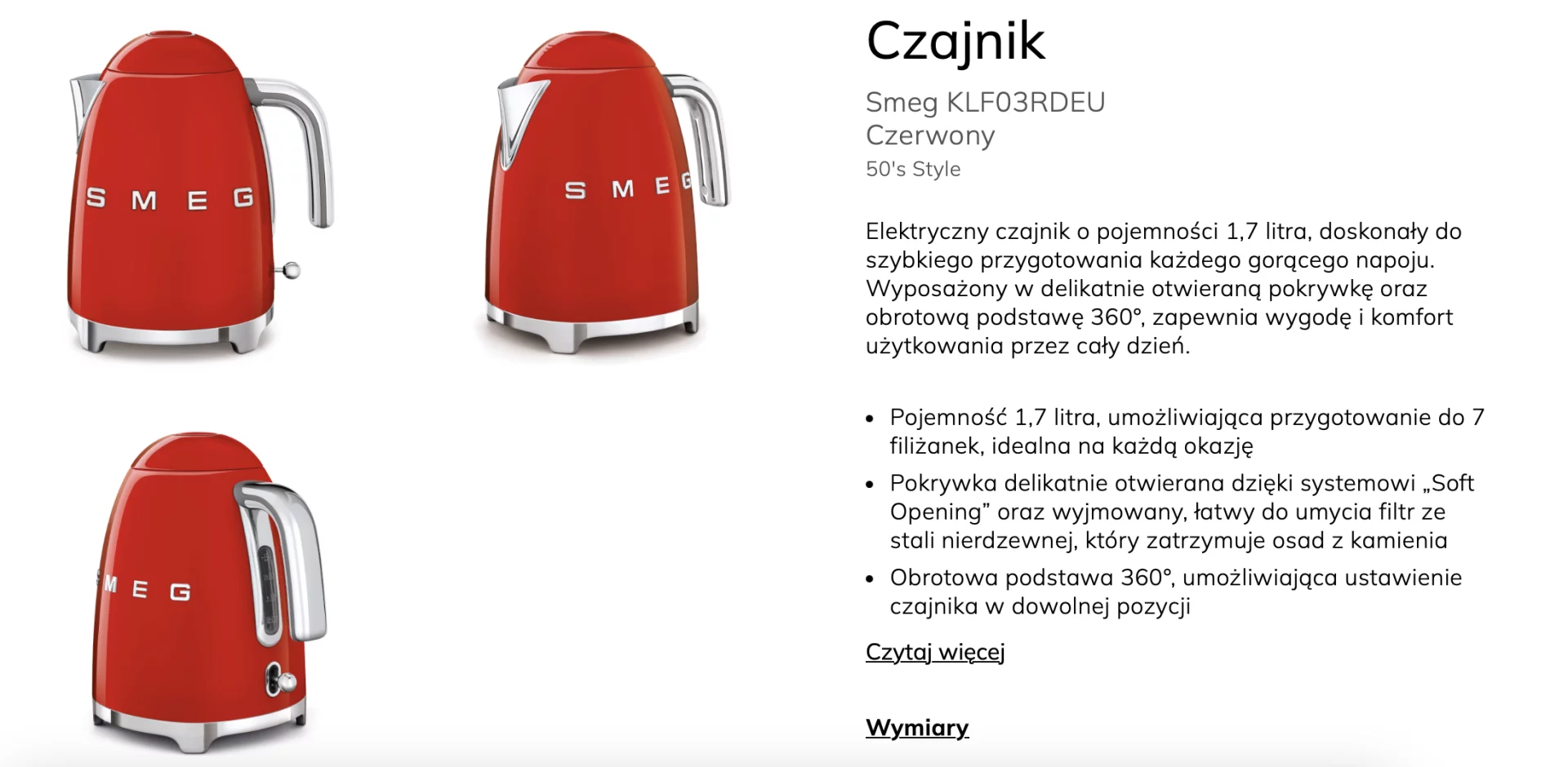 smeg, czajnik