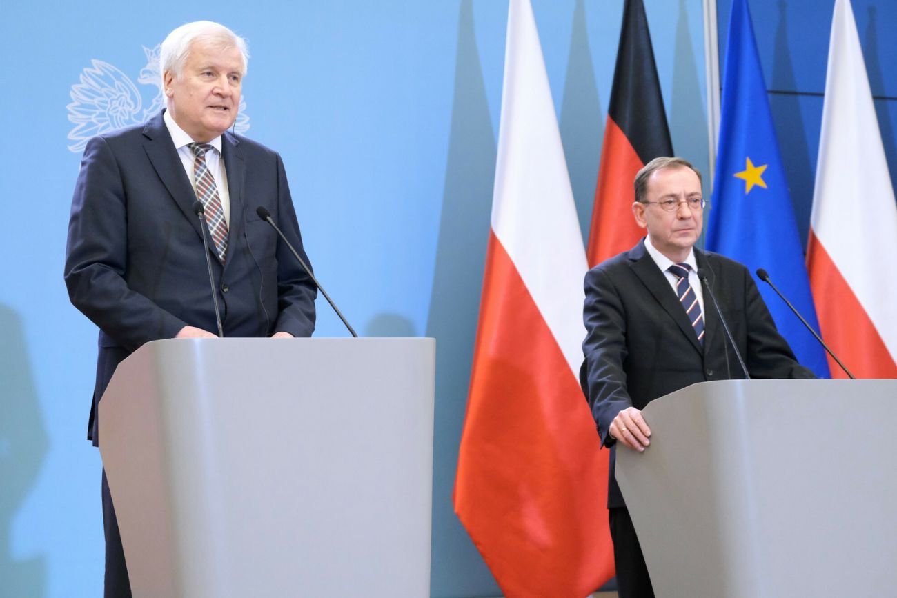 Wizyta szefa niemieckiego MSW Horsta Seehofera w Polsce. Spotkanie z ministrem spraw wewnętrznych i administracji Mariuszem Kamińskim.