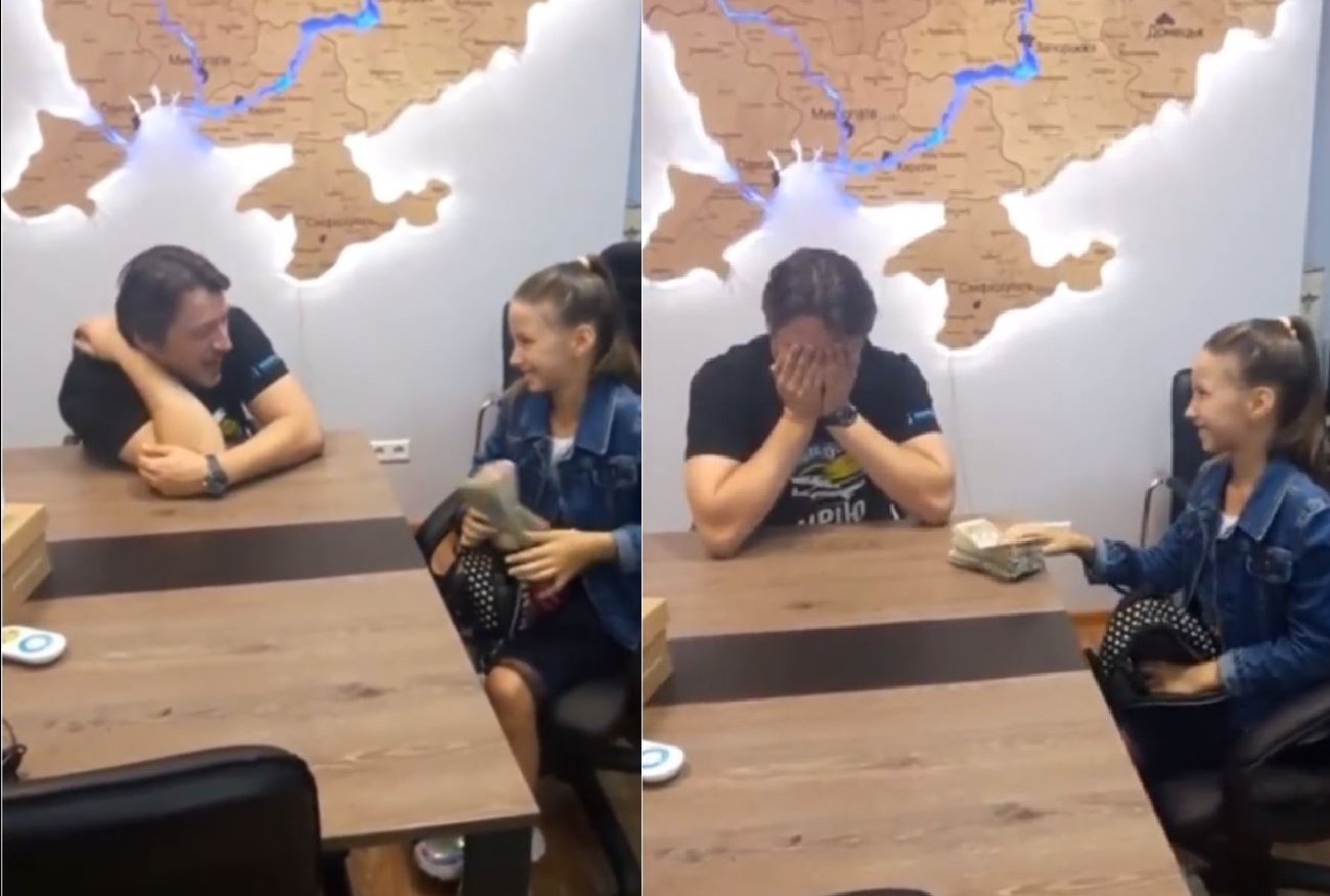 10-latka przyniosła 21 tysięcy hrywien dla ukraińskiej armii. Jest nagranie