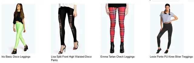 Legginsy marki Boohoo (ceny do 10 GBP, można je kupić przez internet).