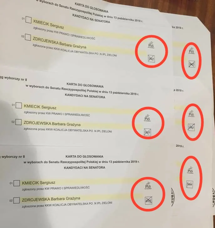 Nieważne głosy oddane w okręgu wrocławskim.