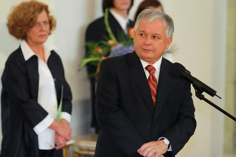 Gala Przedsiębiorczości w Warszawie. Prezydent Lech Kaczyński i Ewa Junczyk-Ziomecka.