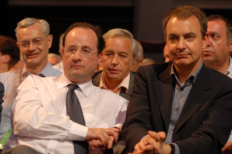 François Hollande i José Luis Rodríguez Zapatero, były premier Hiszpanii