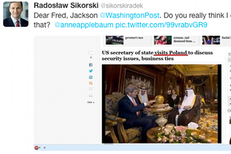 Minister Sikorski odpowiedział na wpadkę "Washington Post".