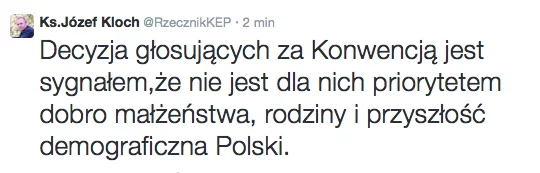 Łączenie słusznej zasady przeciwdziałania przemocy z próbą niebezpiecznej ingerencji w system wychowawczy i wyznawane przez miliony rodziców w Polsce wartości, jest bardzo niepokojącym sygnałem – oświadczał wówczas Episkopat.