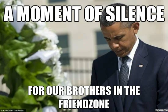 Typowy mem dotyczący friend zone.