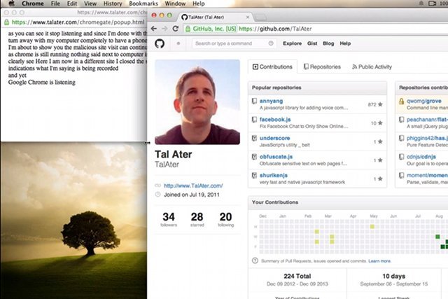 Tal Ater pokazał na YouTubie, na czym polega "mikrofonowy" problem Google Chrome