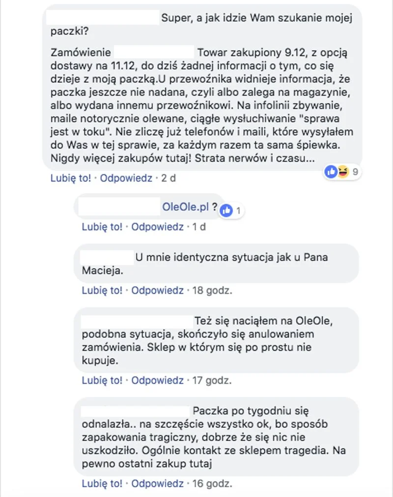 Klienci internetowego sklepu czują się oszukani.