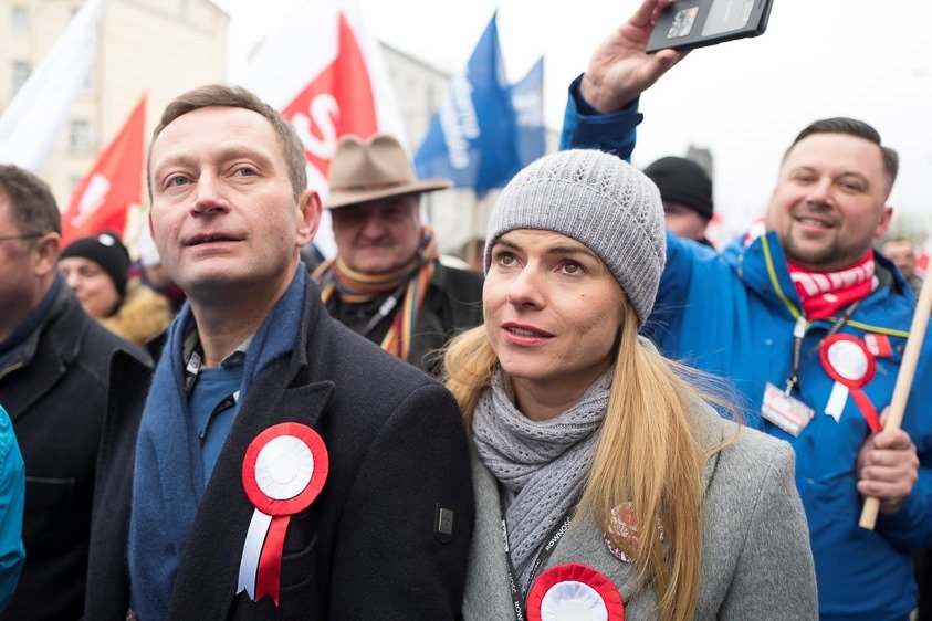 Marsz KOD Niepodległości 11 listopada 2016 r., Joanna Schmidt i Paweł Rabiej