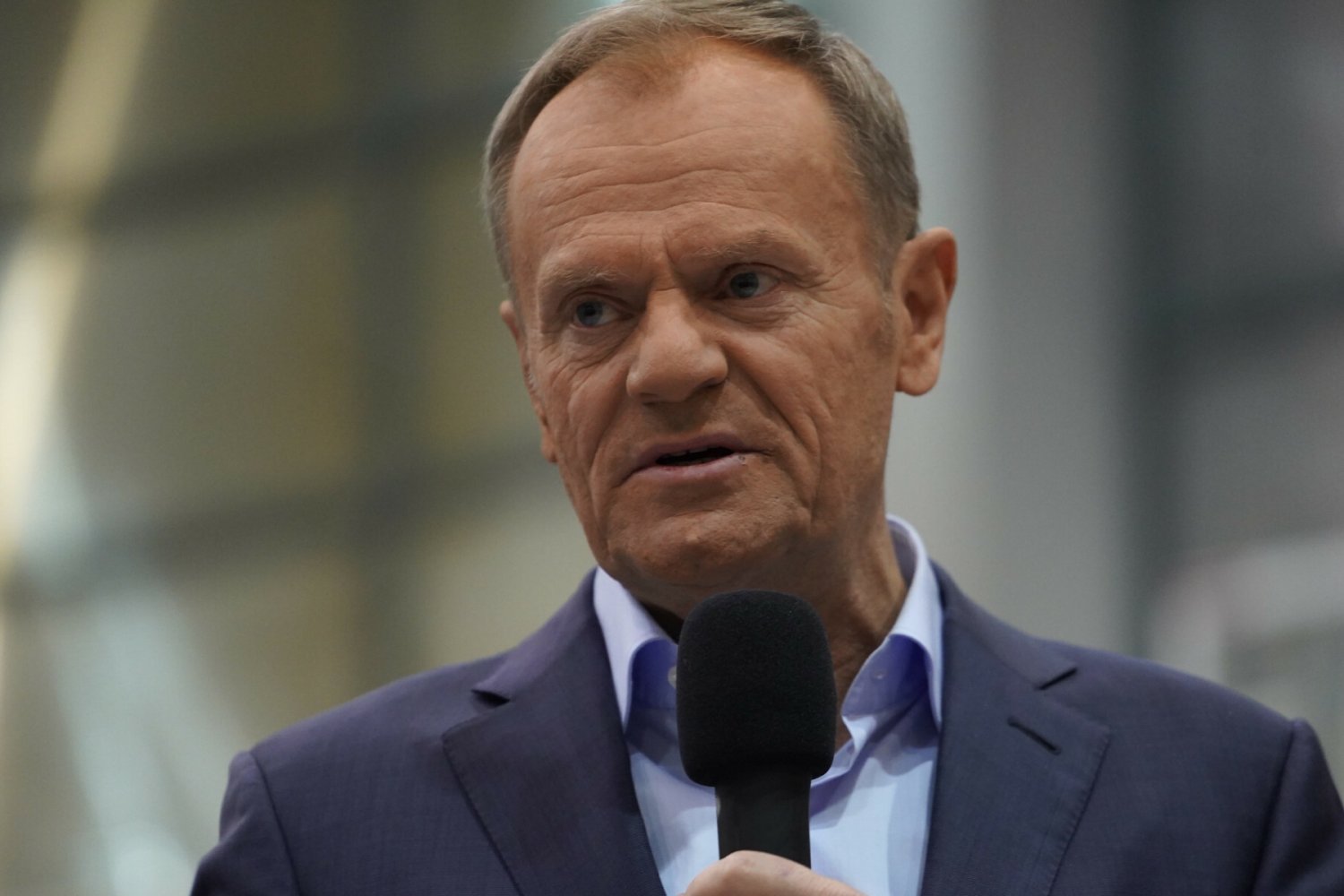 Donald Tusk podczas spotkania w Siedlcach.