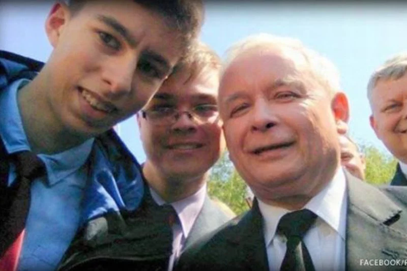 "Selfie" Piotra Nawrota z Jarosławem Kaczyńskim