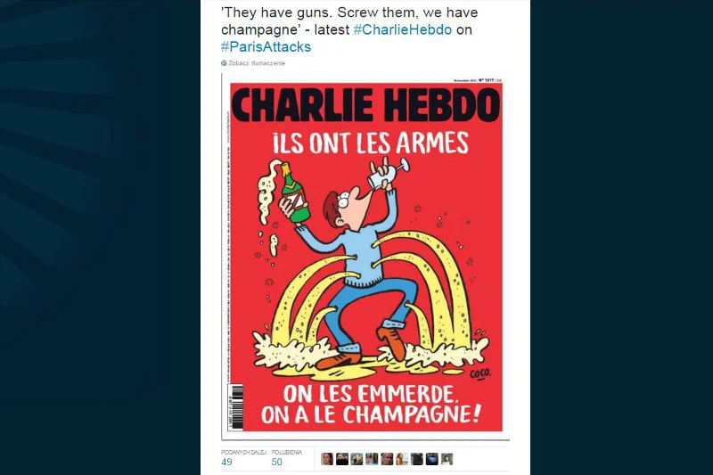 Okładka najnowszego numeru "Charlie Hebdo".