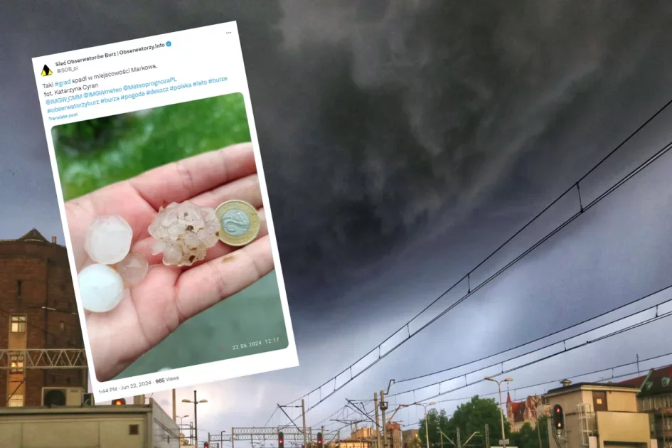 Burze z gradem w województwie podkarpackim. Bryłki lodu były większe od dwuzłotówki