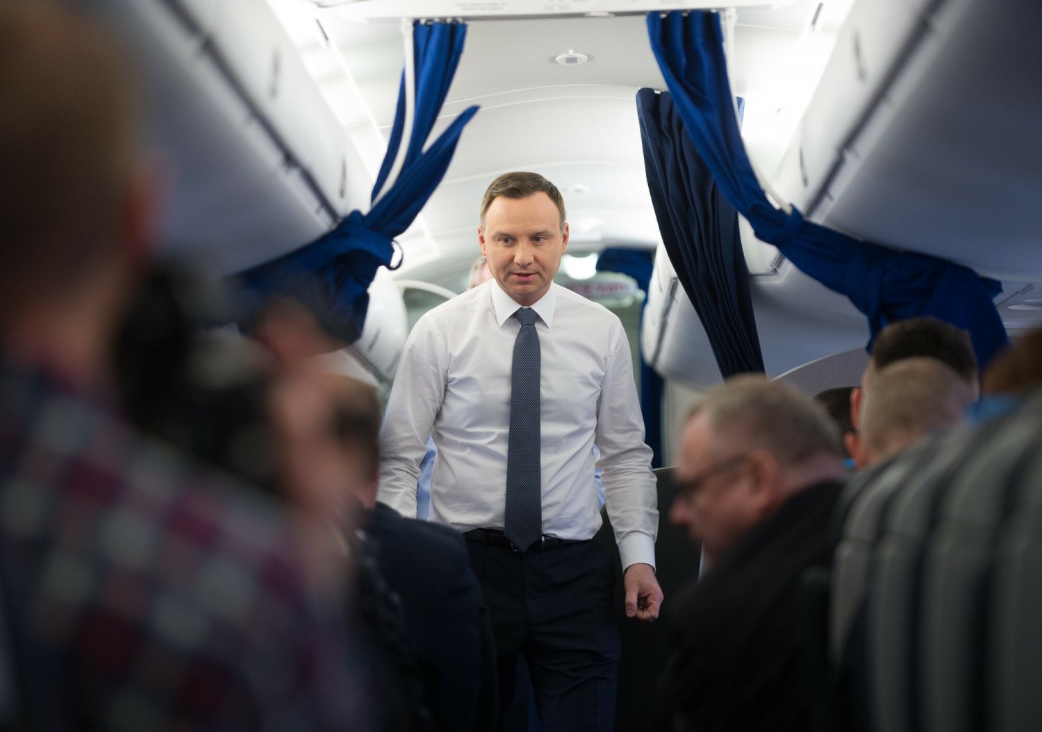 Prezydent Andrzej Duda w samolocie rządowym