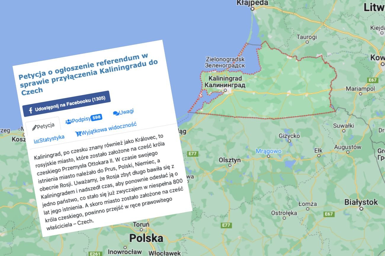 Kaliningrad na mapie oraz petycja.