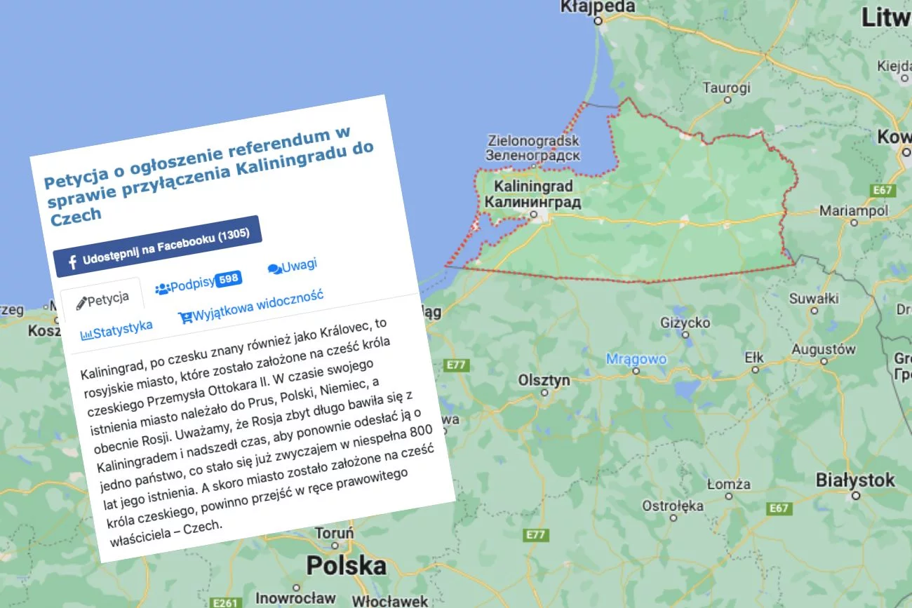 Kaliningrad na mapie oraz petycja.