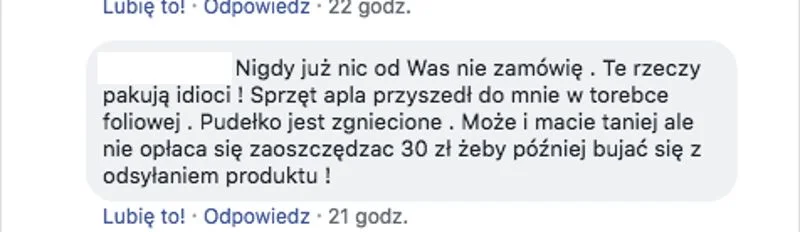 Kupujący narzekają również na jakość wysyłanych paczek.