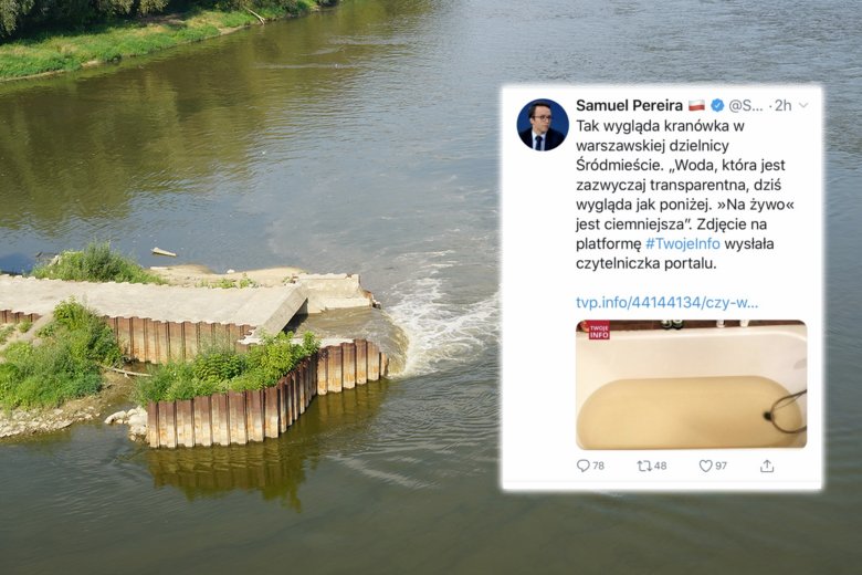 TVP Info straszy skażoną wodą w kranie. Awaria oczyszczalni nie ma jednak jakiejkolwiek fizycznej styczności z warszawskim Śródmieściem