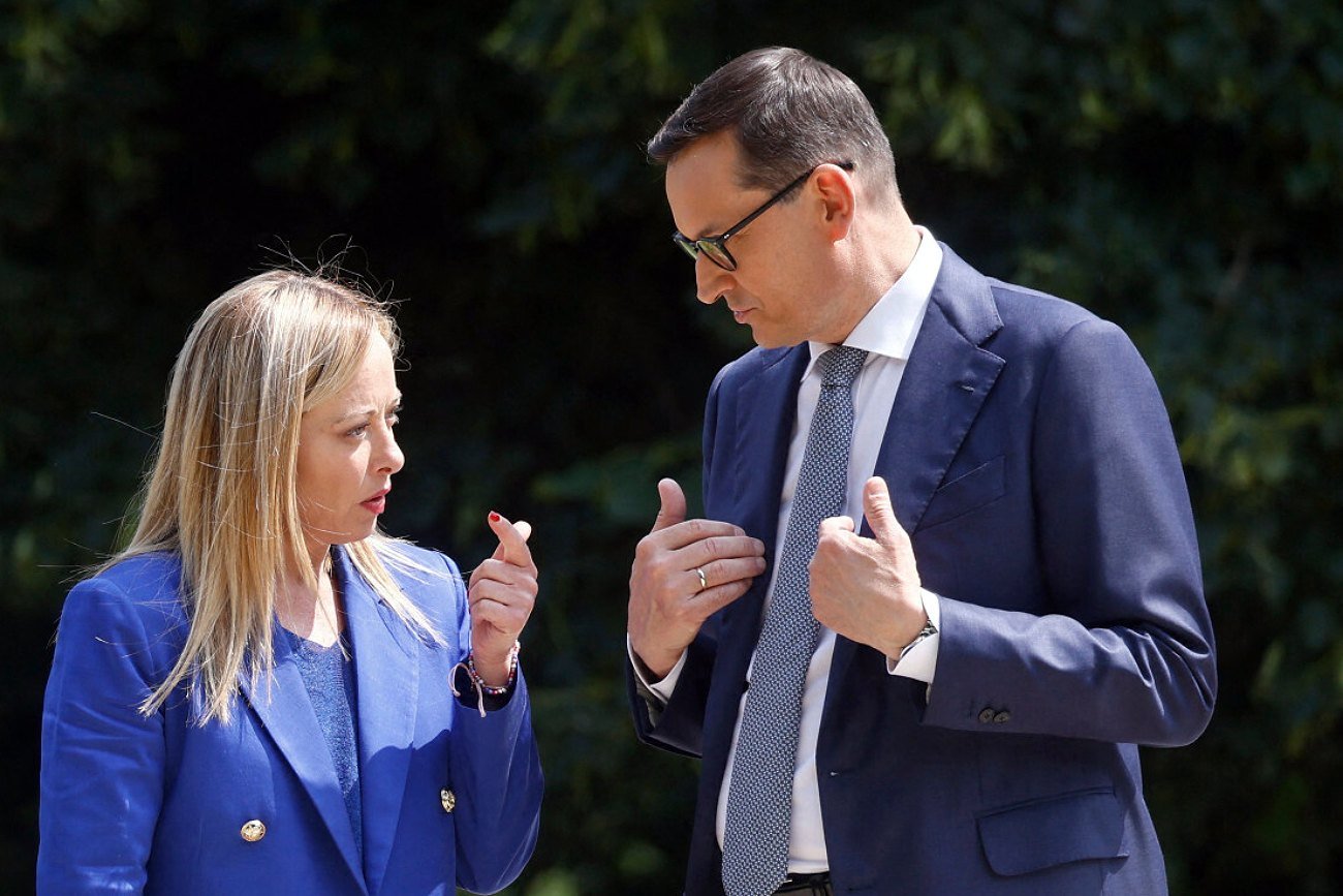 Premier Włoch Giorgia Meloni i premier Polski Mateusz Morawiecki