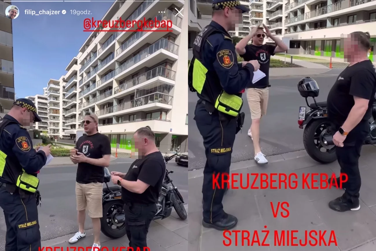 Chajzer wdał się w dyskusję ze strażą miejską. Wynegocjował pouczenie