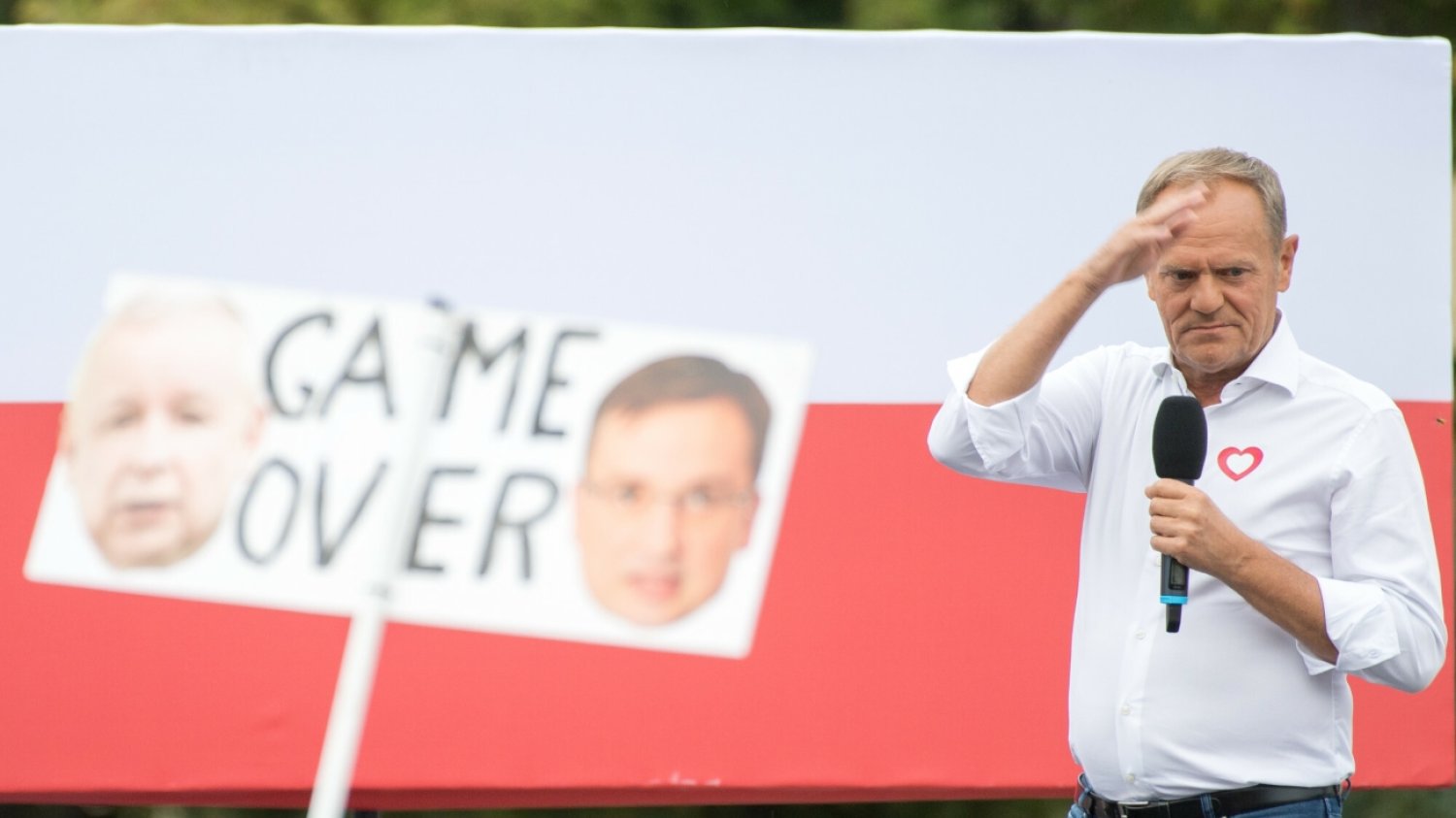 Donald Tusk na wiecu wyborczym Koalicji Obywatelskiej.