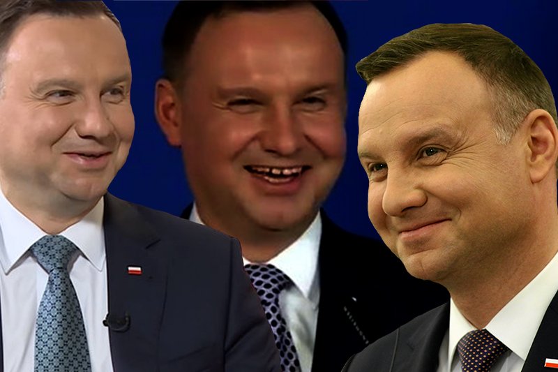 Andrzej Duda lubi się śmiać z własnych żartów.