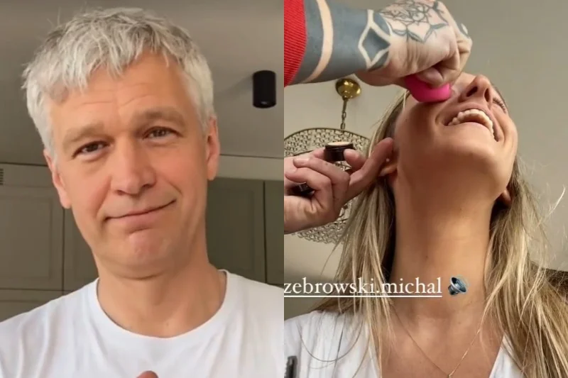 Michał Żebrowski żartuje z występu żony u Kuby Wojewódzkiego. Chciał dać Lechowi Wałęsie portret z "Ogniem i mieczem".