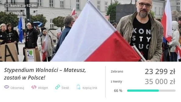 Elżbieta Pawłowicz prowadzi zbiórkę publiczną na Mateusza Kijowskiego. Nazwała ją "stypendium wolności".