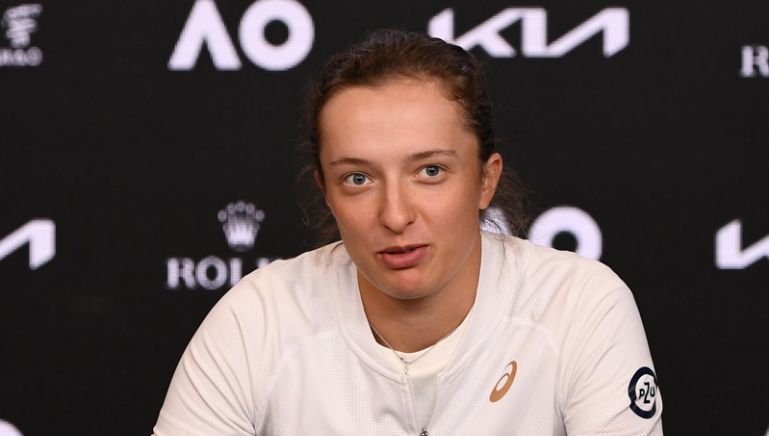 Iga Świątek na pomeczowej konferencji prasowej w Melbourne