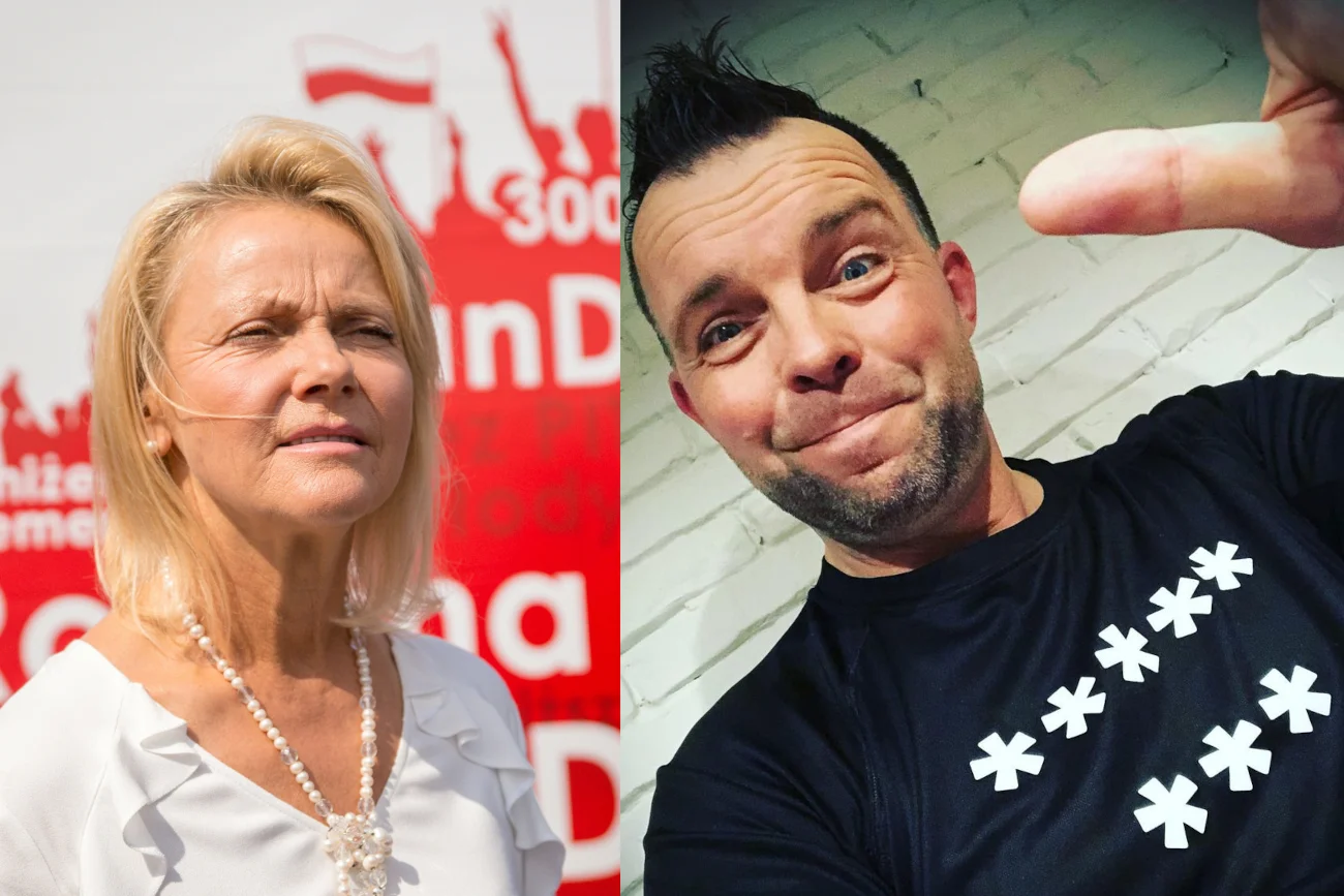 Radna PiS skomentowała zdjęcie kabareciarza z Ani Mru-Mru w koszulce z ośmioma gwiazdami.