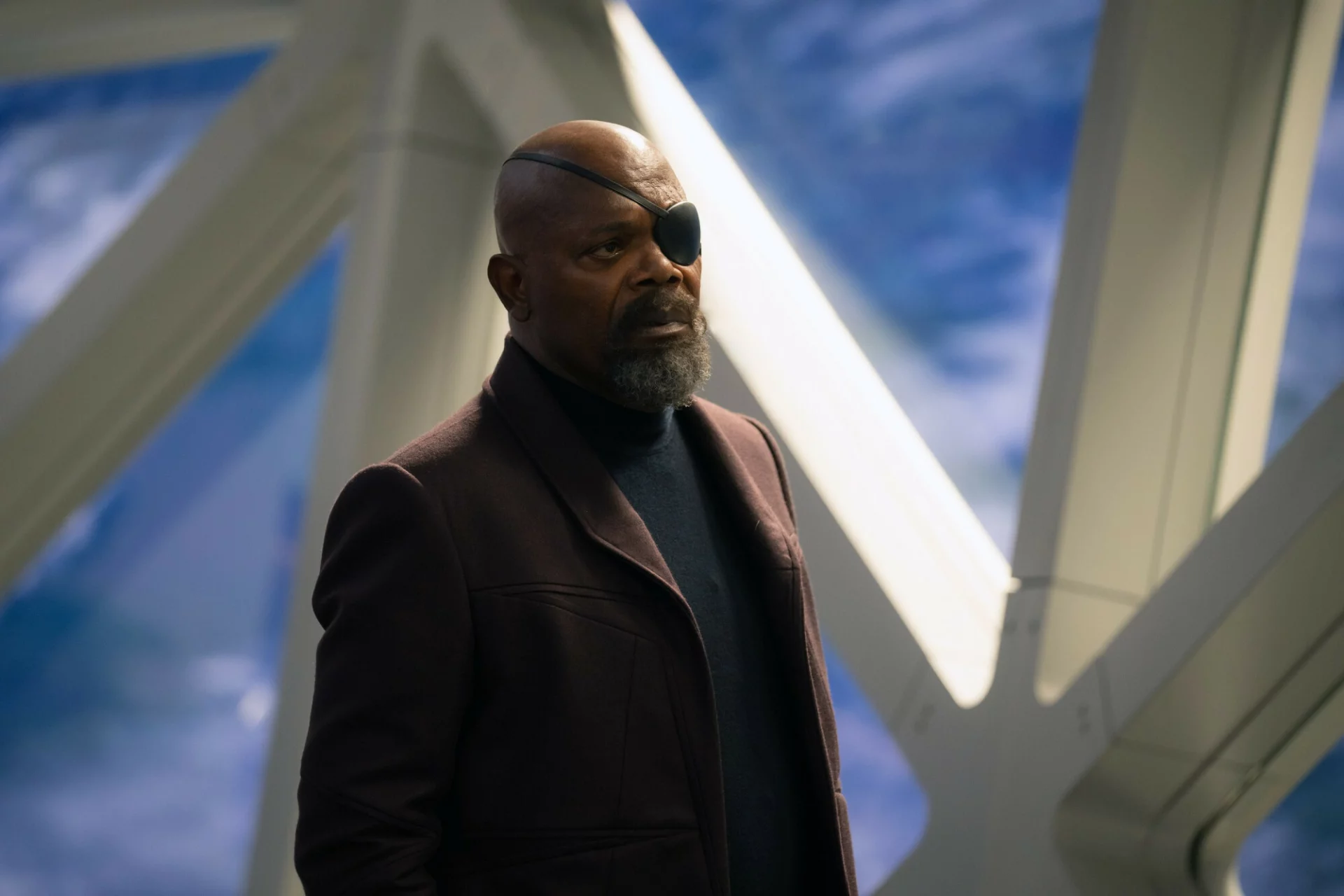 Samuel L. Jackson (Nick Fury) w filmie "Marvels".