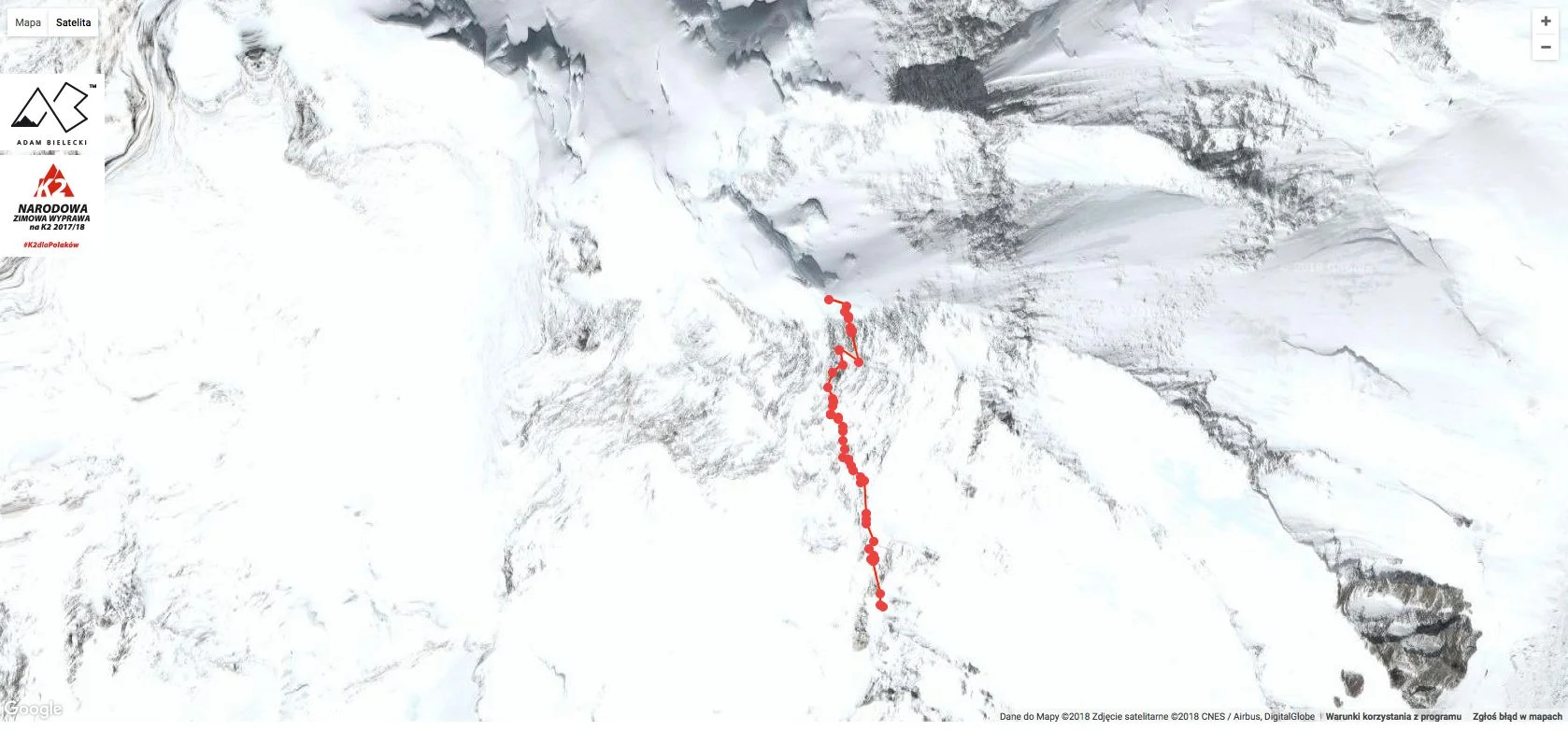 Dzięki stronie Adama Bieleckiego internauci mogą śledzić każdy etap wspinaczki alpinistów na K2.