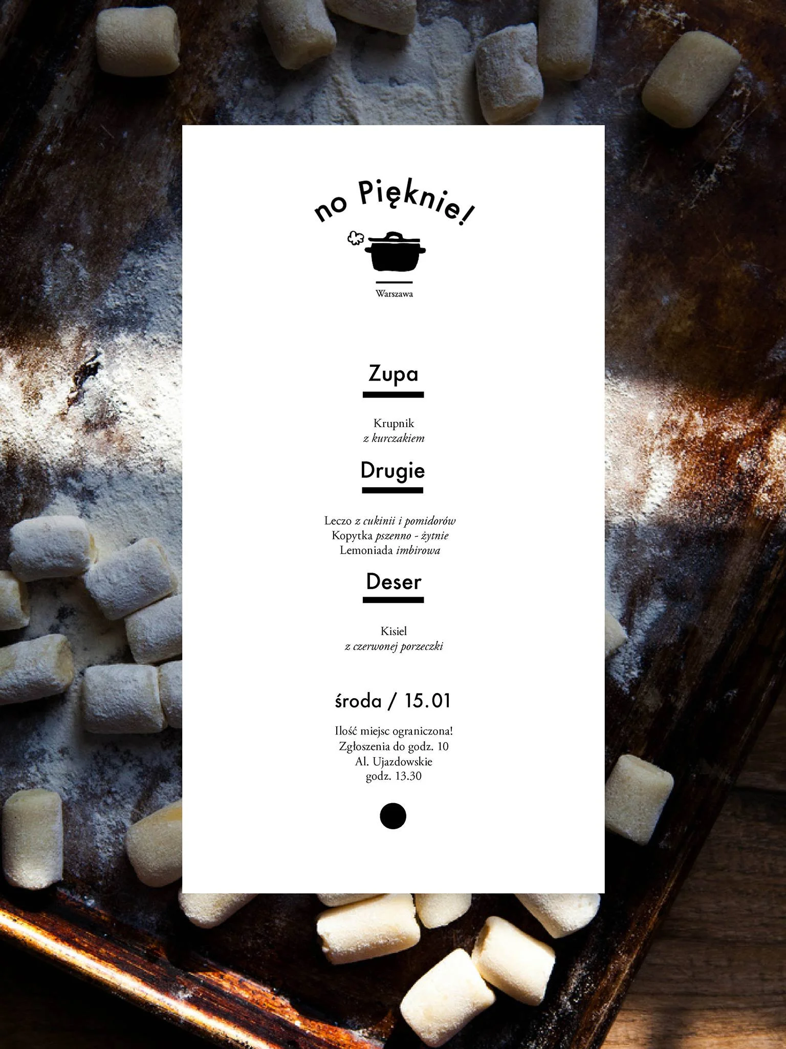 Menu na dziś. Zgłoszenia tylko do 10.00!!