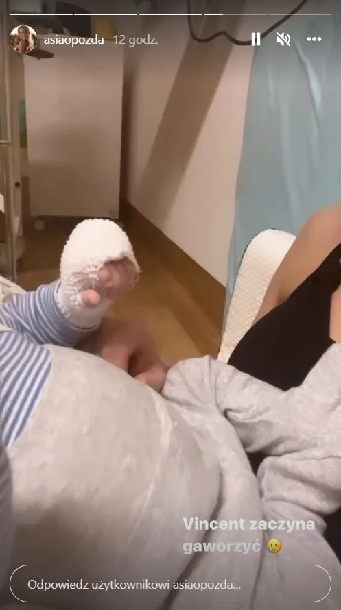 Joanna Opozda z synem w szpitalu.